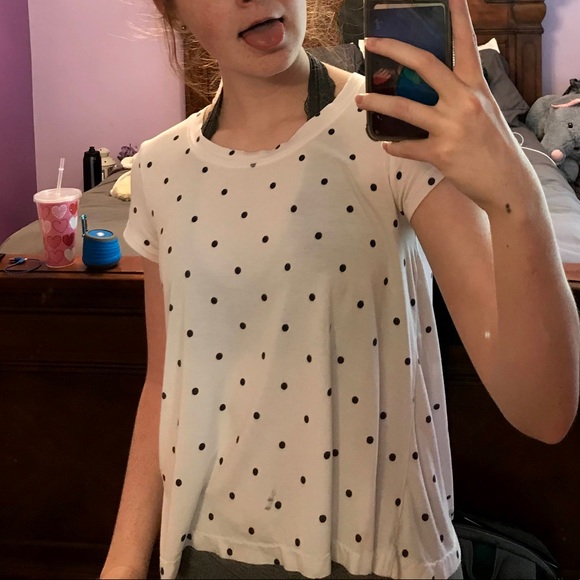 🍒3 for $12 - White Polka Dot Tee - Picture 2 of 2